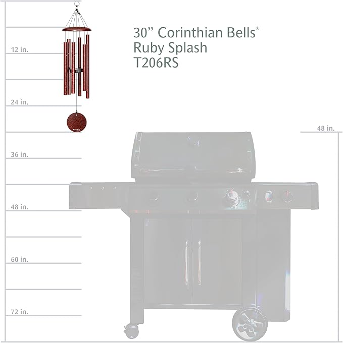 Corinthian Bells by Wind River - 30 inch Ruby Splash Wind Chime for Patio, Backyard, Garden, and Outdoor Decor (Aluminum Chime) Made in The USA-Ruum Studio Home