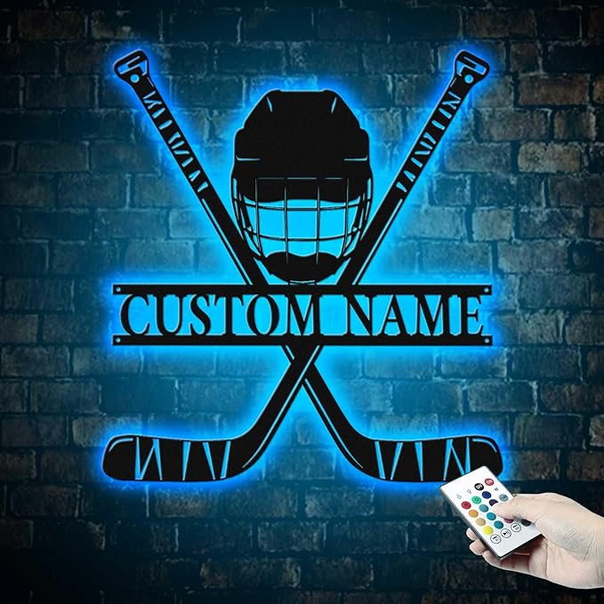 Personalized Field Hockey Wall Sign – Custom LED Name Light with Sticks & Ball, Neon Sign for Girls Room, Locker Room, Sports Fans, Team Gifts, Hockey Décor-Ruum Studio Home