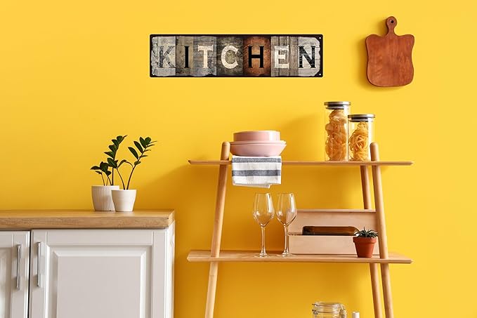 Vintage Tin Sign Retro Metal Kitchen Signs for Home Decor Stylish Wall Art Plaques Ideal Gift for Home Bathroom Kitchen and Gothic Wall Decor in Every Room 16x4in-Ruum Studio Home