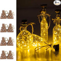 Solar Wine Bottle Lights Outdoor, 20 LED Cork Lights for Wine Bottles Waterproof, Fairy Lights Solar for Wedding Party Garden Patio Decor, Suitable for Most Wine Bottle Mouths-Warm White (8 Pack)-Ruum Studio Home