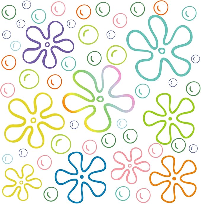 187PCS Flower Bubbles Wall Decals Under The Sea Birthday Party Decorations Ocean Wall Stickers Wall Decor for Bathroom Nursery Bedroom Home Classroom Car-Ruum Studio Home