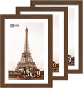 VCK 13x19 Frame Set of 3 - Brown, Wood Picture Frame with Exclusive Wood Grain, Wall Gallery Frame-Ruum Studio Home