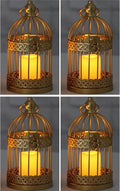 Vela Lanterns Bird Cage Decor Candle Holder Lantern Decorative Wedding Table Centerpiece Decorations, Gold, Small, Set of 4-Ruum Studio Home