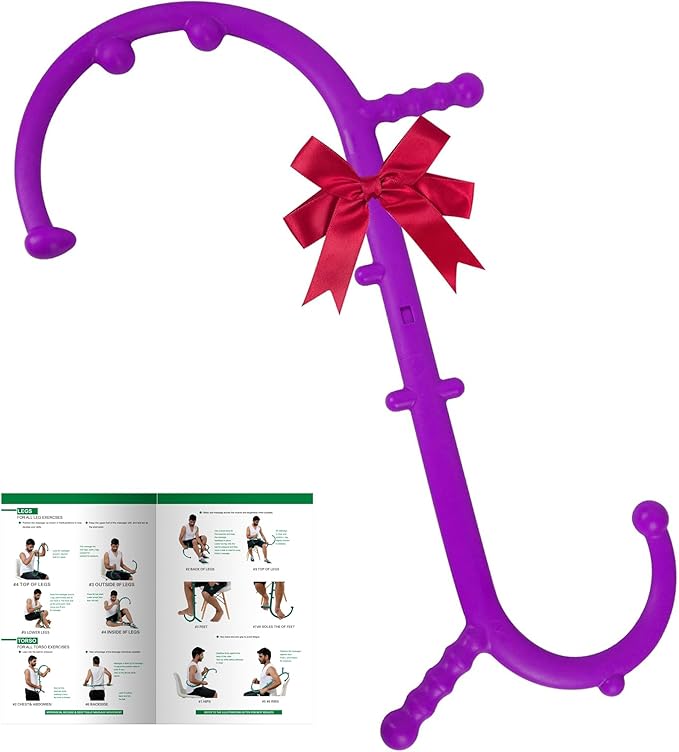 Massage Trigger Point Cane, Muscle Release Tool Self Massage Hook Cane, Handheld Back, Neck, Shoulder, Leg and Feet Massager Rod, Body Deep Tissue for Men & Women, Purple-Ruum Studio Home