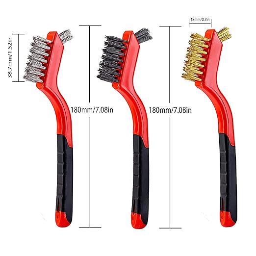 Wire Scratch Brush Set Soft Grip for Rust, Dirt & Paint Scrubbing with Deep Cleaning (24, 24PCS - 10PCS Stainless Steel Wire 10PCS Brass Wire and 4PCS Nylon Wire)-Ruum Studio Home
