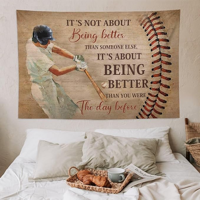 yowecso Baseball Tapestry Sport Theme Tapestry Wall Hanging for Bedroom Baseball Tapestries Aesthetic Wall Decor for Home Dorm Living Room 60"x90"-Ruum Studio Home