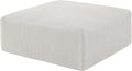 40" Square Stuffed Ottoman Pouf for Sofa Couch, Corduroy Poufs with Foam Chunk Filling, Furry & Fluffy Foot Stool Movable Ottoman. 40 * 40 Floor Poufs Foot Rest for Living Room, Beige-Ruum Studio Home