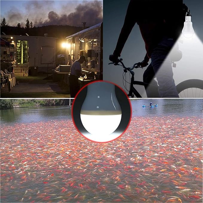 Solar Light Bulb Portable 350LM Solar Powered Camping Light Led Lantern Outdoor for Lamp Light Hiking Fishing Tent Indoor Shed Chicken Coop Hurricane Emergency with USB Chargeable-Ruum Studio Home
