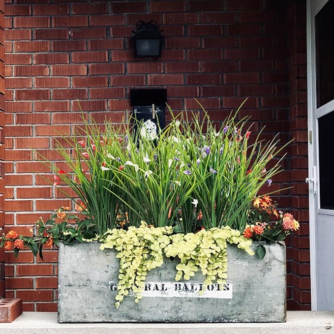 Melorca&Guilla Artificial Plants Outdoor 3PCS 23“ Fake Tall Grass,Faux Grass Plant,Artificial Grass Greenery Shrubs Bushes for Garden Porch Window Box Shop Office Home Décor-Ruum Studio Home