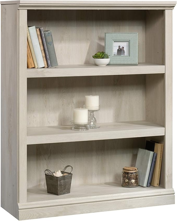 Sauder Miscellaneous Storage 3-Shelf Bookcase/ book shelf, Chalked Chestnut finish-Ruum Studio Home