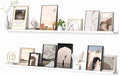 Heimlove Picture Ledge Shelf, Floating Shelves Set of 2, 72 Inches Long Large Picture Shelf for Wall with Ledge, Kids Bookshelf Wall Mounted for Living Room Bedroom Decor Books Photo Frames, White-Ruum Studio Home