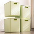 4 pack large plastic White storage bins Baskets, Toy Box Chest with Lids and Handle，Organizer Containers for Baby，Kids,snacks,Nursery，Shelves，Playroom, Bedroom，Office,Closet，home-Ruum Studio Home