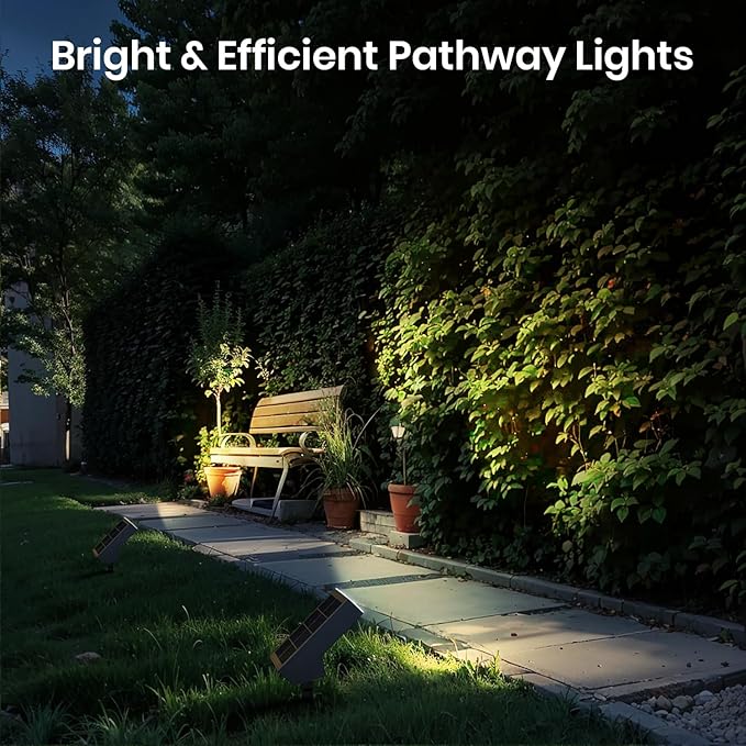 Solar Pathway Lights Outdoor, Dimmable Solar Spot Light IP65 Waterproof, 500LM 3000K Solars Outdoor Lighting for Walkway Landscape Lawn Yard-Ruum Studio Home
