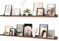 Heimlove Picture Ledge Shelf, Floating Shelves Set of 2, 56 Inches Picture Shelf for Wall with Ledge, Kids Bookshelf Wall Mounted for Living Room Bedroom Decor Books Photo Frames, Walnut-Ruum Studio Home