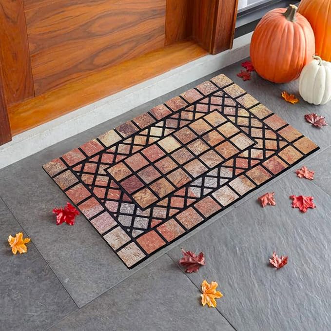 CHICHIC Welcome Door Mat 18 x 30 Inch Front Doormat Outdoors for Home Entrance Outdoors Mat for Outside Entry Way Doormat Entry Rugs, Heavy Duty Non Slip Rubber Back Low Profile, Colorful-Ruum Studio Home