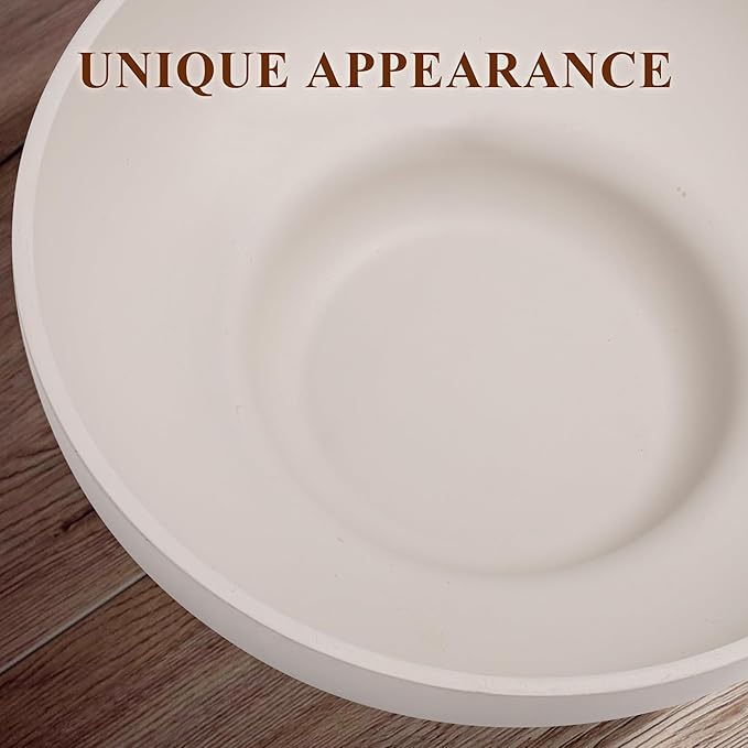 Large Decorative Concrete Bowl, Modern Handicraft Bowls for Home Decor, Decorative Fruit Bowl for Kitchen Counter, Stylish Key Bowl for Entry Table, Gray-Ruum Studio Home