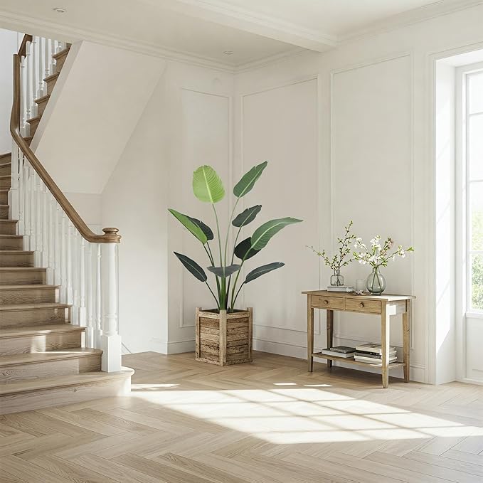 Worth Garden 59in Artificial Bird of Paradise Plant 4.9ft, Large Faux Tropical Tree for Office and Home, Lifelike Greenery for Indoor and Outdoor Spaces-Ruum Studio Home