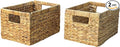 Woven Basket For Shelves, Baskets for Organizing, Wicker Storage Basket with Built-in Handles, Natural Baskets for Toys, Kitchen Storage (Medium 2-Pack, Natural Water Hyacinth)-Ruum Studio Home