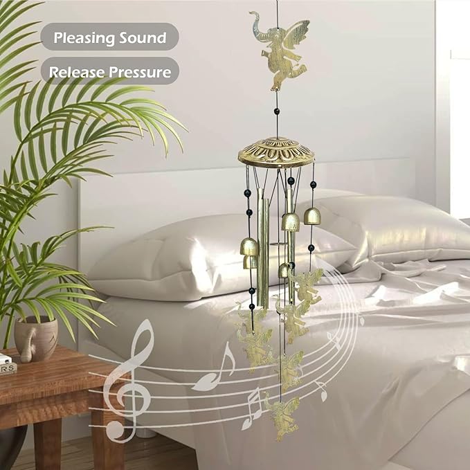 Elephants Wind Chimes for Outside,42" Metal Wind Chinme Indoor/Ourdoor Garden Yard Decoration Patio Home Porch Decor,Unique Windchimes Memorial/House Warming/Birthday Gifts,Elephant Gifts for Women-Ruum Studio Home