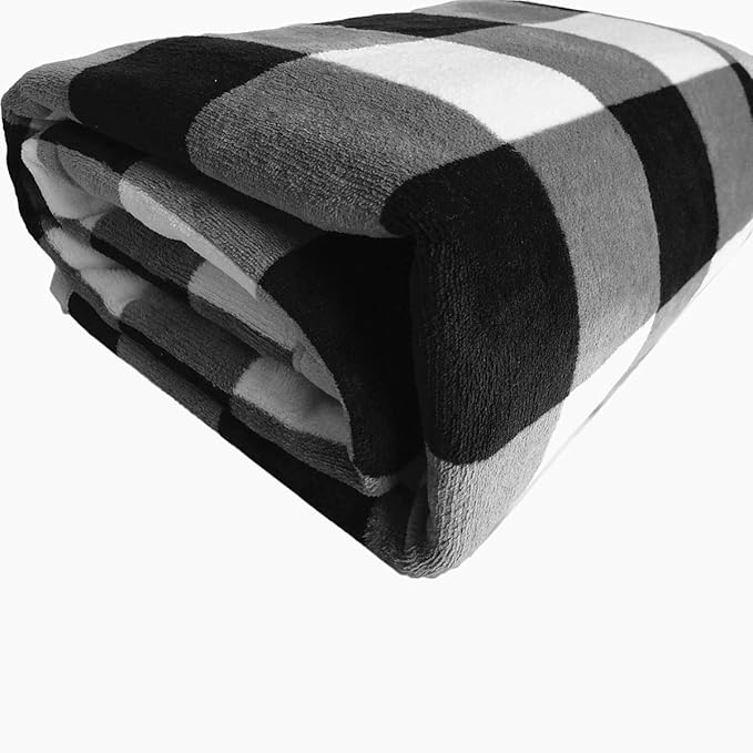 UKELER Buffalo Check/Plaid Throw Blanket 60''×50'' for Couch- Ultra Soft Plush Flannel Fleece Sherpa Throw Bed Throws for Kids and Adult-Ruum Studio Home