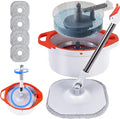 Spin Mop and Bucket with Separate Dirty and Clean Water,360° Spin Mop and Bucket System with Widening Foldable Handle,4 Replaceable Mop Pads,Square Mop for Floor Hardwood Marble Wall Cleaning-Ruum Studio Home
