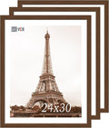 VCK 24x30 Brown Poster Frame 3 Pack, Wood Picture Frame with Exclusive Wood Grain, Wall Mounting Hanging-Ruum Studio Home