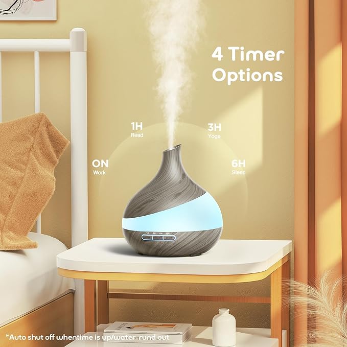 500ML Essential Oil Diffuser: Aroma Diffuser with Remote Control for Hotel Spa Yoga Room - Humidifiers for Bedroom with 14 Colors LED Night Light for Kids/Women Home Relaxation-Ruum Studio Home