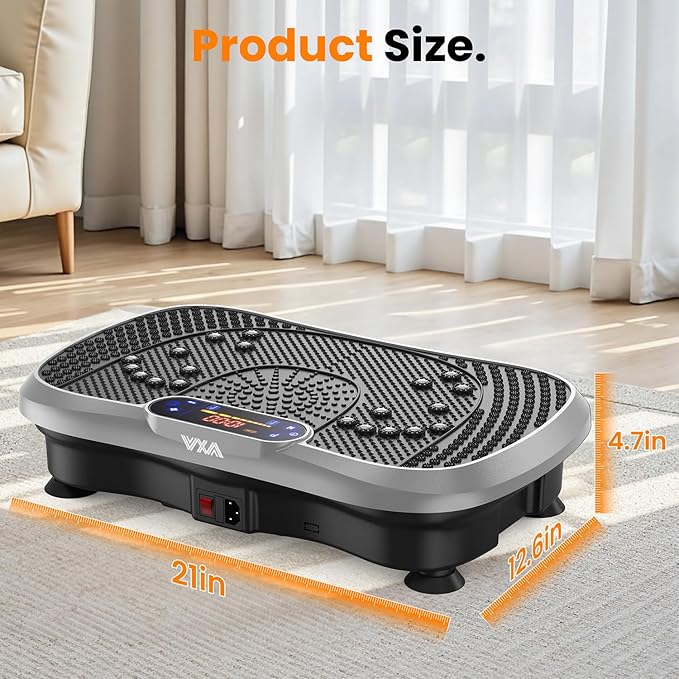 AXV Vibration Plate Fitness Platform Exercise Machine Vibrating Lymphatic Drainage Shaking Full Body Shaker Workout Vibrate Stand Shake Board Sport Gym for Weight Loss Fat Burner for Women Men-Ruum Studio Home