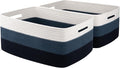 Large Storage Basket for Organizing, Woven Rope Basket for Shelves, Closet Organizer Bins for Clothes, Blanket, Toys, Baby Nursery Storage, 17.7" x 13" x 7.87", 2 Packs Gradient Blue-Ruum Studio Home