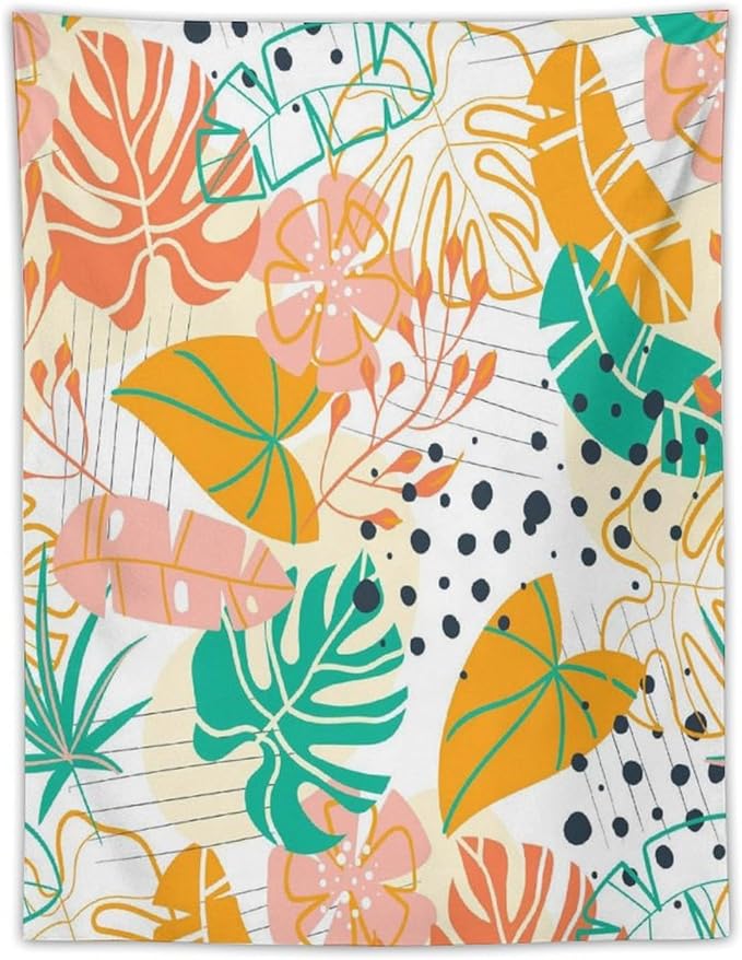 ICMOLYYENLO Tropical Palm Leaves Wall Tapestry, Wall Art for Room Decoration Beautiful Wall Hanging for Bedroom Living Room Dormitory Apartment 60x60 Inch-Ruum Studio Home