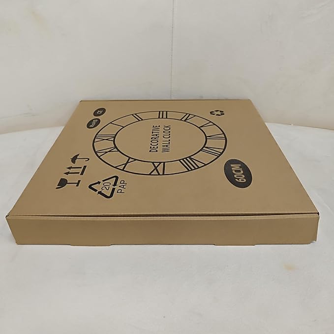 Large Wall Clock for Living Room Decor - 60cm/ 24 Inches Silent Non-Ticking Metal Wall Clocks Battery Operated, Vintage Decorative Modern Wall Clock for Bedroom, Office, Farmhouse Decor