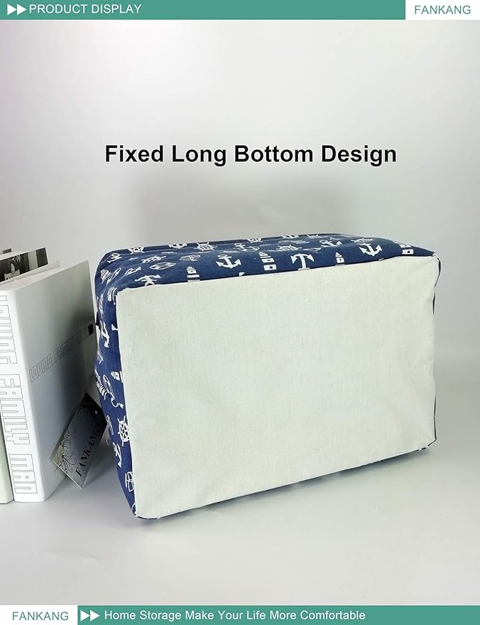 FANKANG Storage Basket,Nursery Hamper Canvas Laundry Basket Foldable with Waterproof PE Coating Storage, Office, Bedroom, Clothes,Toys (Rec-Sailboat)-Ruum Studio Home