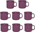 Set of 8 Ceramic Campfire Mugs – 15 Oz, Purple – Coffee & Tea Cups for Home, Work, Travel, Camping – Customizable, Great for DIY, Events, Companies-Ruum Studio Home