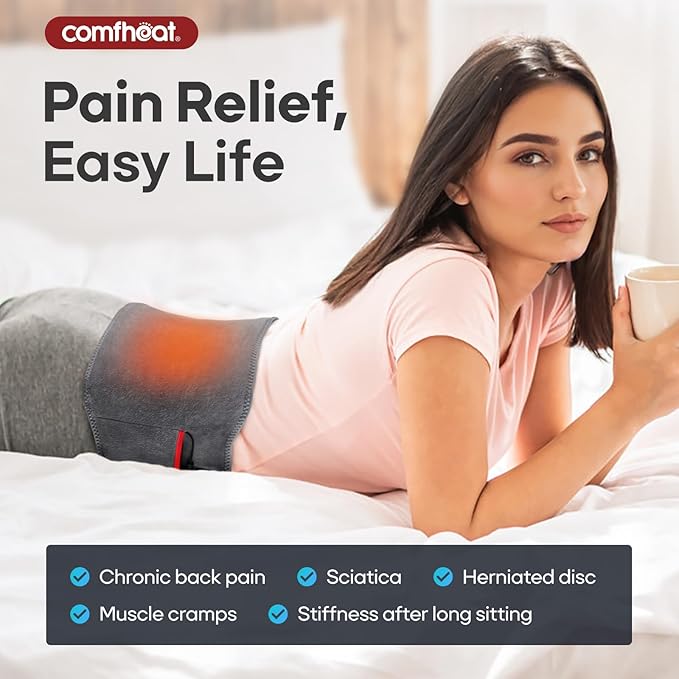Portable Heating Pad for Back Pain Relief, Upgraded Cordless Lower Back Heat Pads Wearable 10000mAh Battery Powered, Hot Compress, Extra Large 60", Gift for Women Men, Fit Size S/M/L/XL-Ruum Studio Home