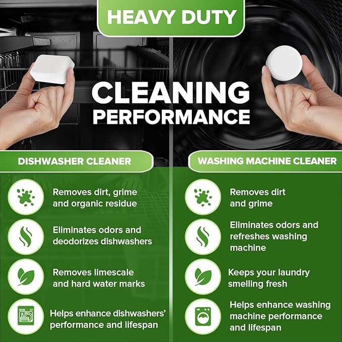 Dishwasher Cleaner + Washing Machine Cleaner Bundle - Heavy Duty Appliance Deep Cleaning, Descaling and Deodorizing.-Ruum Studio Home