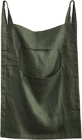 Amazhiyu 100% Linen Door Hanging Laundry Hamper Bag, 19x27 Inches Dusty Green-Ruum Studio Home
