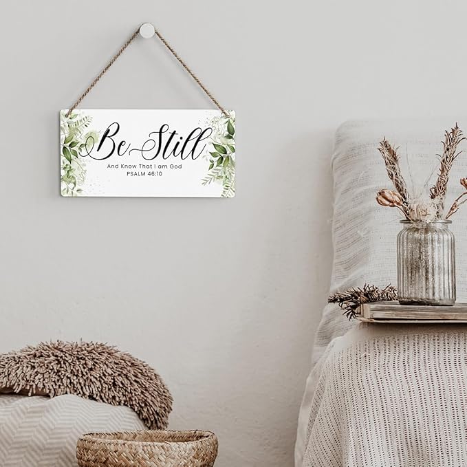 Be Still And Know That I Am God Prayer Room Decor Rustic Bible Verse Sign Scripture Printed Wood Sign Wall Art Religious Gifts Faith Based Gifts-Ruum Studio Home