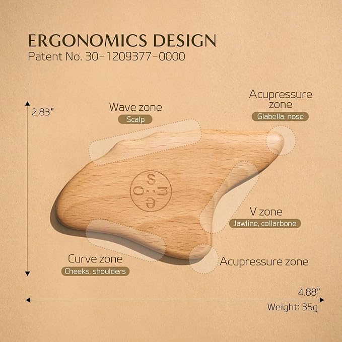 Face Sculptor - Beech Wood Massage Tool, Portable & Lightweight Scraping Tools, Wood Gua Sha, Relieve Tensed Muscle, Lymphatic Massage to Help Face & Body Circulation-Ruum Studio Home