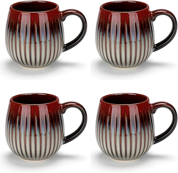 CosyCorner Ceramic Coffee Mugs Set, 17 oz Large Coffee Cups for Home and Office, Ceramic Cup for Coffee & Tea（A×4 pcs）-Ruum Studio Home