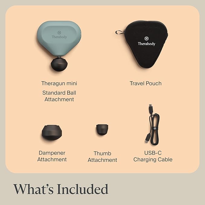 TheraGun Mini (2nd Generation) by Therabody - Handheld Electric Massage Gun - Compact Deep Tissue Treatment for Any Athlete On The Go - Portable Percussion Massager with QuietForce Technology (Green)-Ruum Studio Home