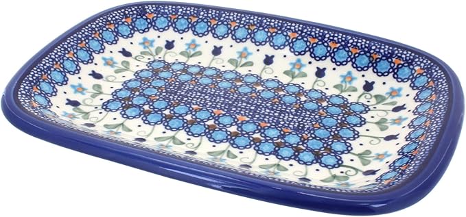Blue Rose Polish Pottery Savannah Small Rectangular Serving Platter-Ruum Studio Home