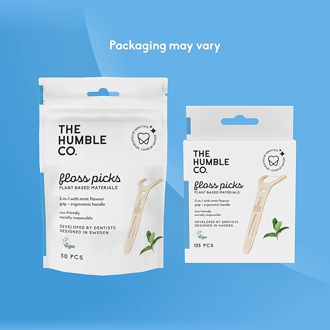 The Humble Co. Floss Picks (200 Count) – Plant Based Dental Floss Picks with Grip Handle for Superior Oral Care, Dental Hygiene, and Gum Health, Cruelty Free Tooth Floss Picks (Mint)-Ruum Studio Home