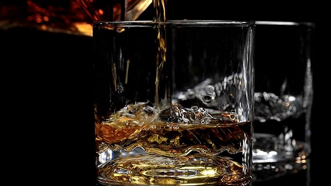 Mount Rainier Heavy Crystal Whiskey Glasses Gift Set of 2, Thick Freezable Bourbon Glass 1lb Each, Premium Whiskey Gifts for Men, Frozen Crystal Chills Cocktails, 10 oz-Ruum Studio Home