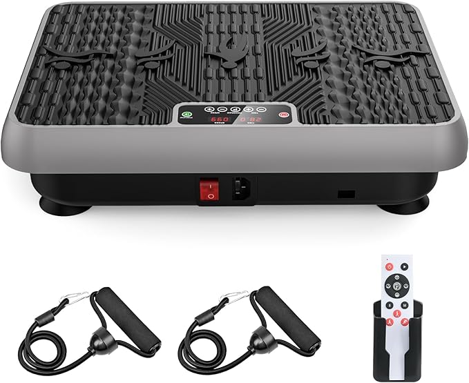 Premium Vibration Plate for Lymphatic Drainage, Weight Loss, Whole Body Workout Power Vibration Plate, Shake Plate,Home Gym Fitness Equipment,Grey-Ruum Studio Home