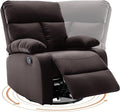 Swivel Rocker Recliner, Rocking Recliners Chair for Small Spaces, Small Rocker Recliner Chair, Nursery Rocking Chairs for Living Room, RV, Nursery, Brown-Ruum Studio Home