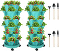 Vertical Planter 6 Tier Stackable Planters Garden Planters Strawberry Herb Flower and Vegetable Planter Indoor Outdoor Gardening Pots with Removable Wheels and Tools-Ruum Studio Home