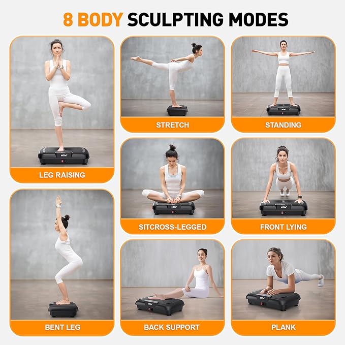 Vibration Plate Exercise Machine - 180 Speeds & 300 lb Capacity, Full Body Workout Vibration Platform with Remote Control for Lymphatic Drainage, Weight Loss & Toning-Ruum Studio Home