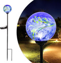 Solar Lights Outdoor Decorative Solar Outdoor Decorative Glass Ball Stakes Waterproof Garden Stake Glass LED Garden Globe Lights for Pathway Yard Lawn Decoration Blue-Ruum Studio Home