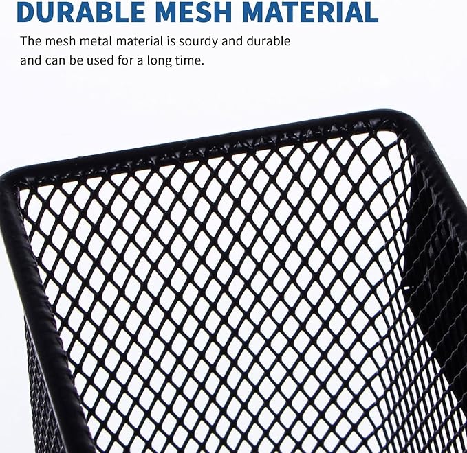 dedoot Magnetic Pencil Holder, Black Mesh Pen Organizer Strong Magnetic Storage Basket Organizes Pens, Pencils, Markers for Whiteboard, Locker, Fridge, Cubicle Desk, Offices 6.3x2.3x2.6inch,2 Pack-Ruum Studio Home
