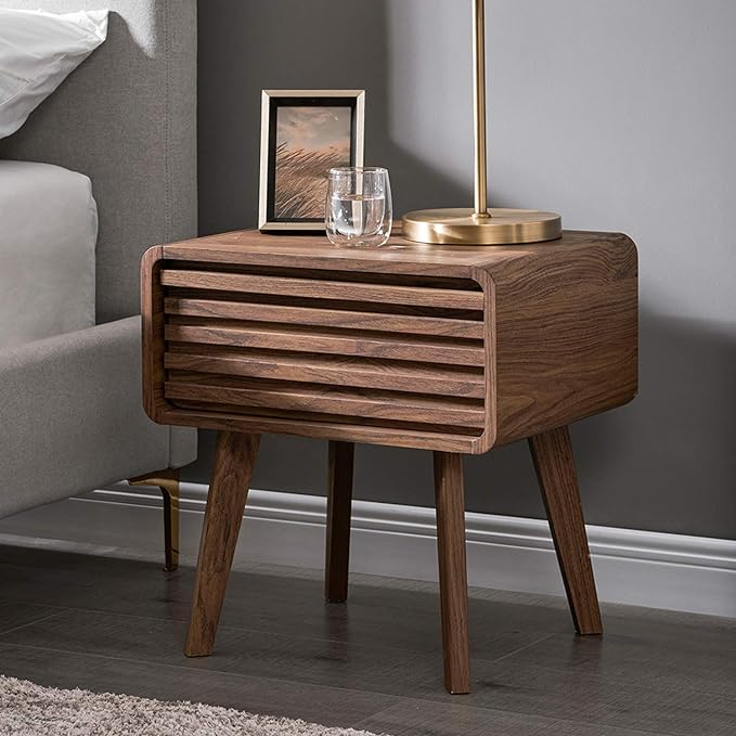 mopio Ensley Nightstand, Side Table, End Table, Mid Century Modern Nightstand with Drawer, Bedside Tables, Small Nightstands with Storage, for Living Room, Bedroom (Single)-Ruum Studio Home